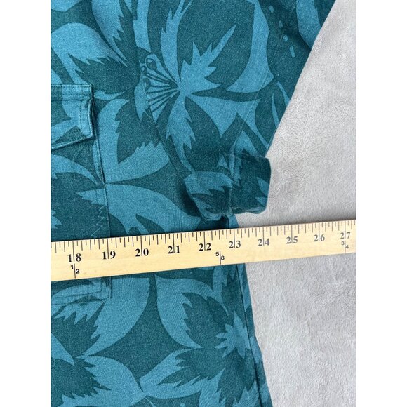 Madewell Womens Linen-Blend Camp Shirt in Tropicale Floral Short Sleeve Shirt L - Picture 8 of 14